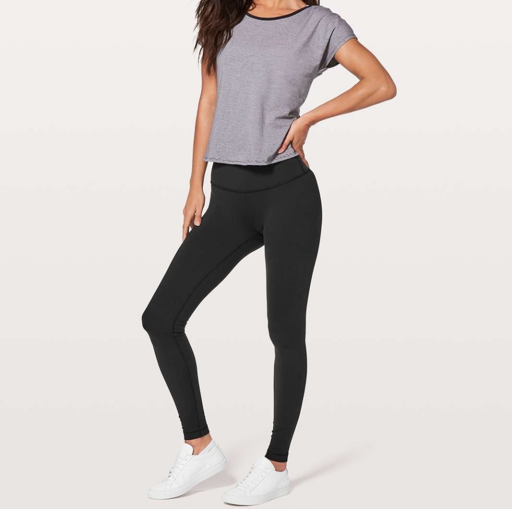 lululemon athletica Black Leggings With Mesh Detail
